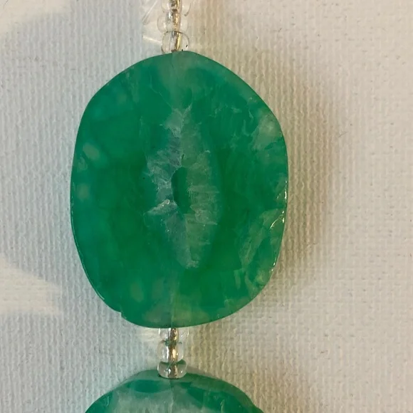 Elegant Green Agate Triple Drop strand. Ready for crafting - Picture 2 of 6